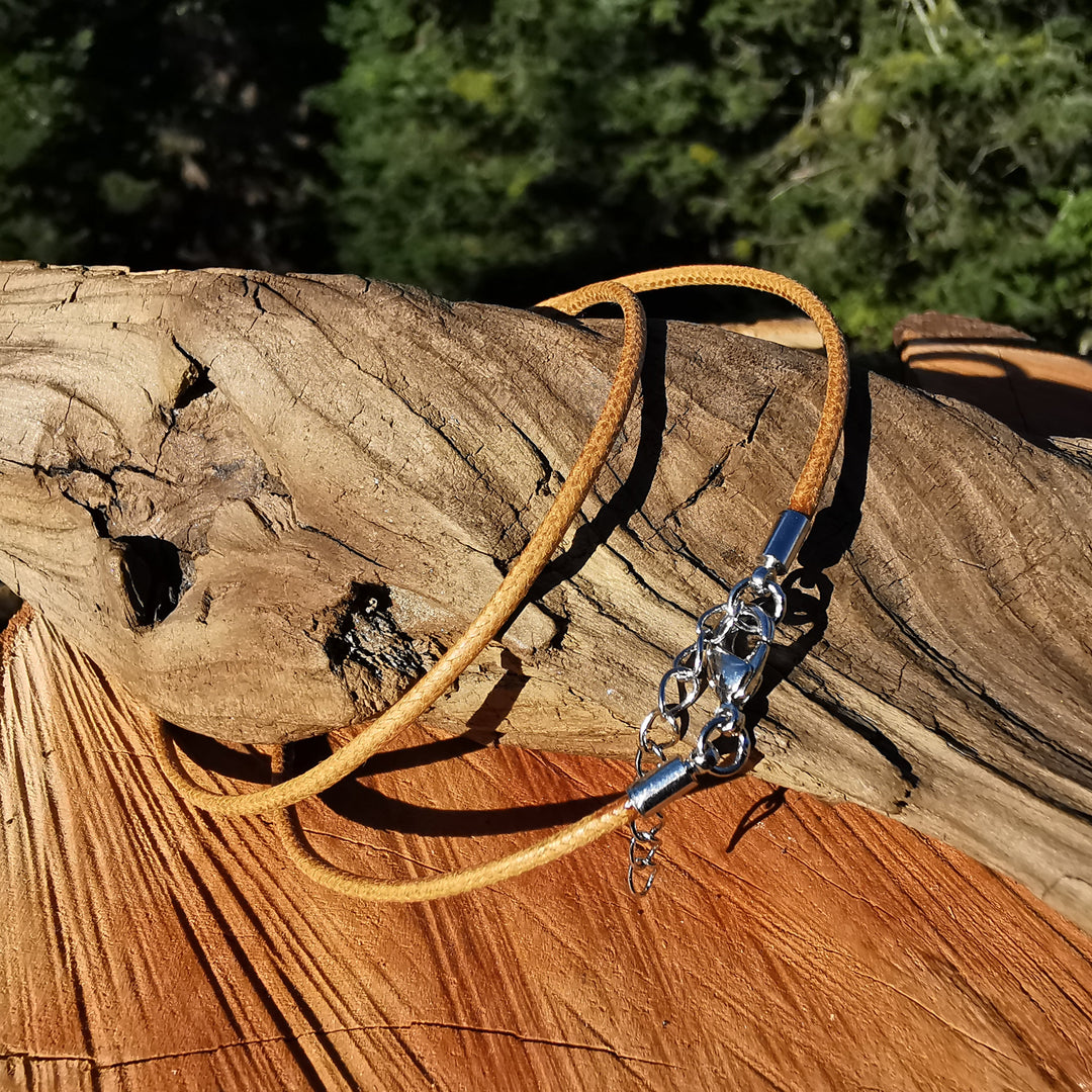 Baumwollband 2mm natürlich gewachst mit Edelstahl 304 Verschluss natur diverse Längen