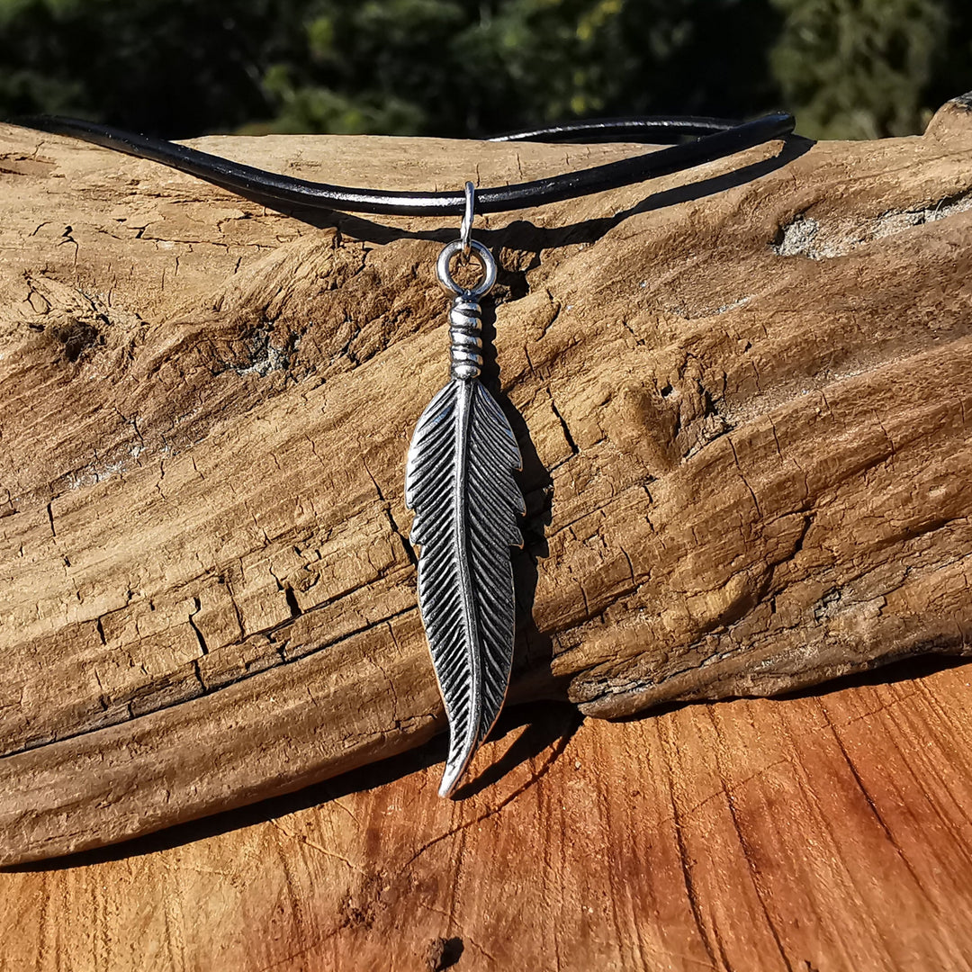 Anhänger INDIANER FEDER S925 40x8mm