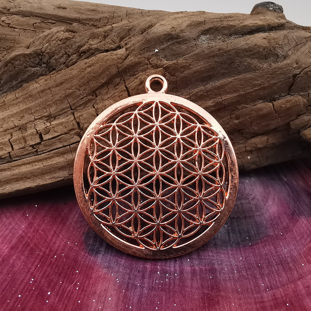 LEBENSBLUME Zinklegierung BRONCEFARBEN 4cm 4 Stk.