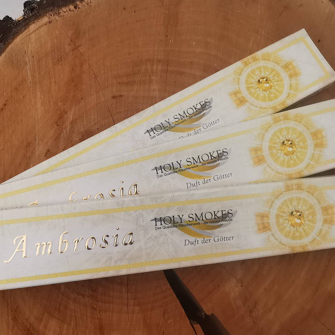 Räucherstäbchen Holy Smokes AMBROSIA Duft der Götter 100% natürlich 10Stk