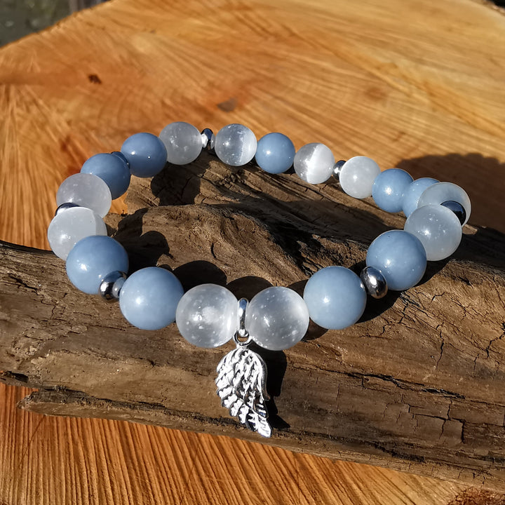 Geschenkset LICHTBRINGER Heilkräuterkerze & Heilstein Armband LICHTLIEBE