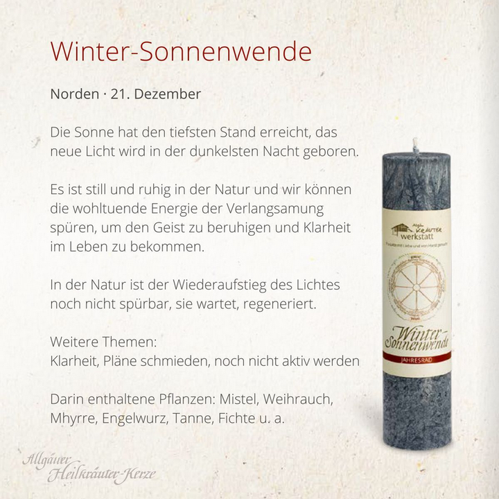 WINTERSONNENWENDE - Allgäuer Heilkräuter Kerze